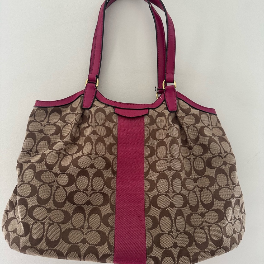 Stylish Brown and Pink Designer Tote Bag